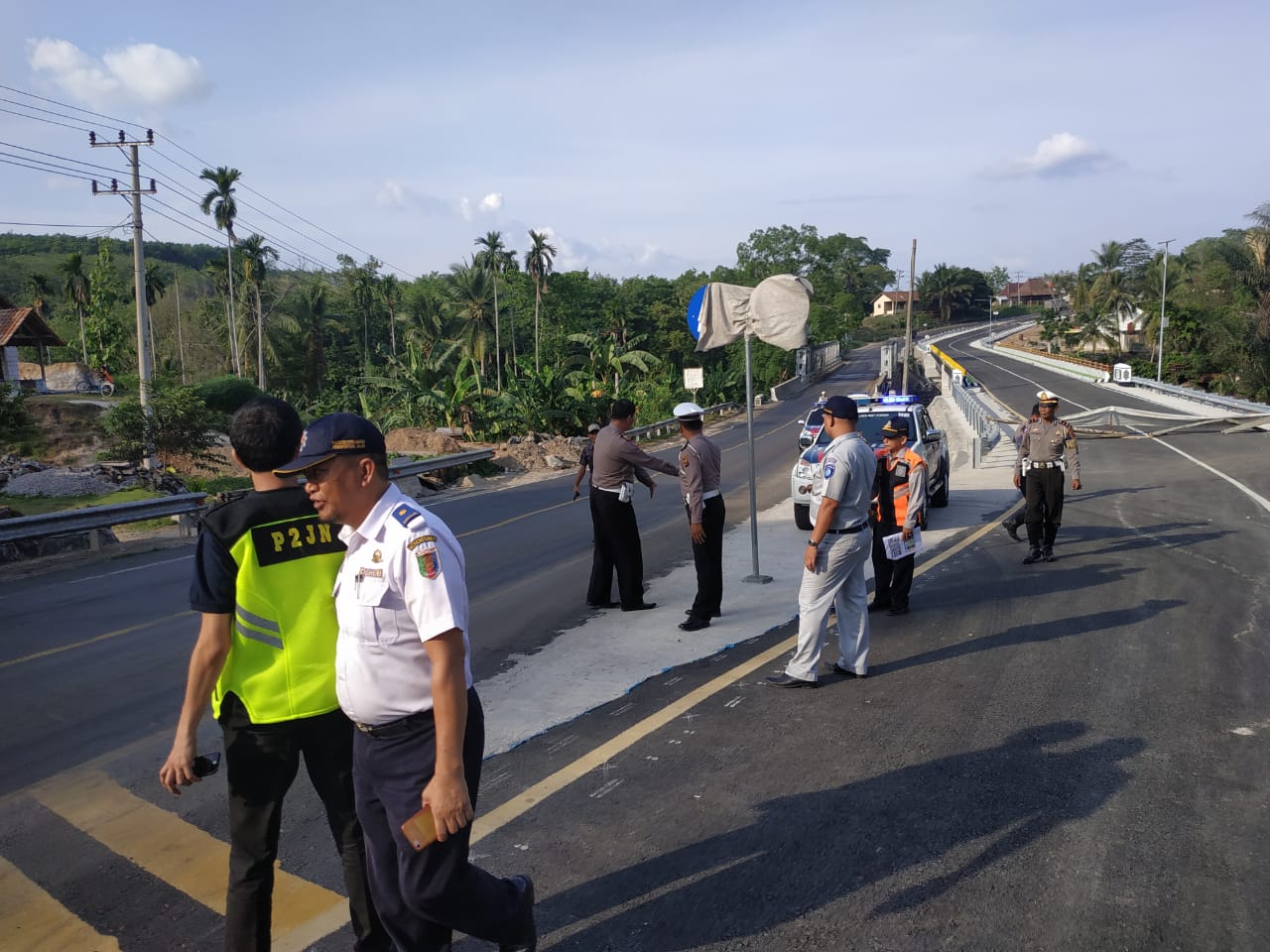 Satlantas Polres Way Kanan Survey Jalan Rusak di Jalinsum Way Kanan