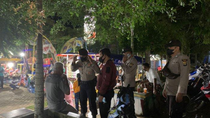 Polres Mesuji Gelar Patroli di Alun Alun Simpang Pematang Guna Mencegah Penyebabaran Covid-19