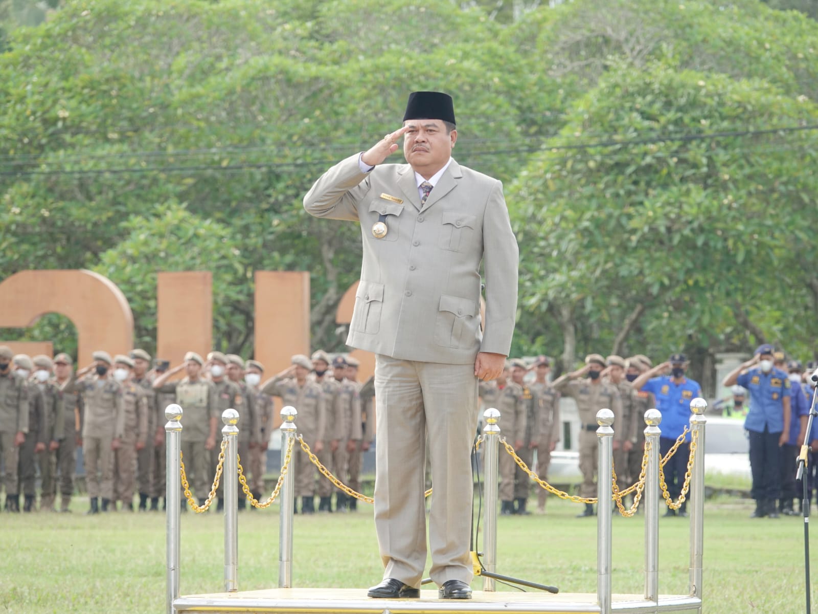 Bupati Lampung Tengah Musa Ahmad Menjadi Inspektur Upacara Dalam Peringatan Hari Sumpah Pemuda