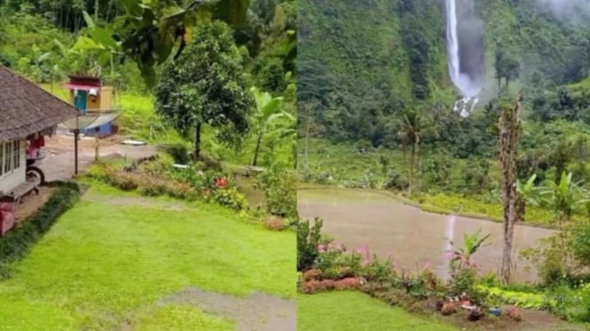 Viral ! Rumah Abah Jajang dengan Pemandangan Indah Air Terjun, Ditawar Hingga Rp 2,5 M Namun Tidak Mau