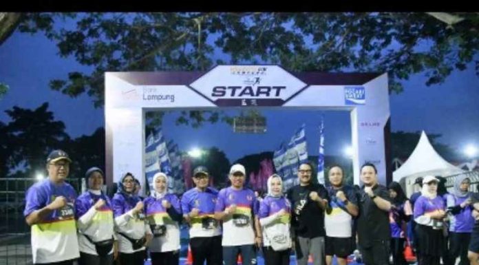 Sekwan dan Anggota DPRD Lampung Ikut Kegiatan Lari dan Jalan Sehat