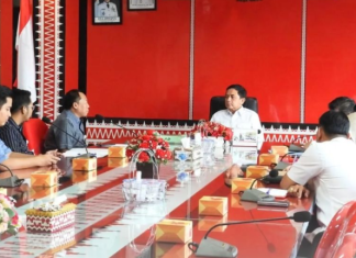 Pjs. Walikota Bandar Lampung Bapak Budhi Darmawan Menerima Audiensi Bersama Kepala BPJS Ketenagakerjaan Provinsi Lampung Bpk. M. Nuh Beserta Jajaran di Ruang Rapat Walikota