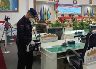 Pelantikan Anggota DPRD Provinsi Lampung, Brimob Terjunkan Team Gegana