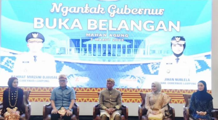 Tradisi Adat Lampung Sambut Gubernur Baru, DPRD Lampung Hadiri ‘Ngantak Gubernur Buka Belangan’