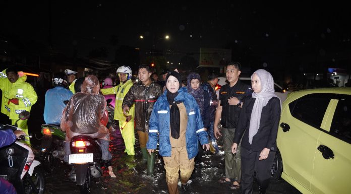 Eva Dwiana bergerak cepat Pascahujan Deras Guyur Kota Bandar Lampung Pantau Daerah Rawan Banjir