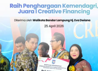 Bandar Lampung Raih Penghargaan Nasional dari Kemendagri, Eva Dwiana Antar Kota Tapis Berseri Jadi Juara Creative Financing