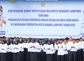 Pemkot Bandar Lampung Serahkan 5.823 SK PPPK Paruh Waktu, Eva Dwiana: Tingkatkan Kinerja dan Pelayanan untuk Masyarakat