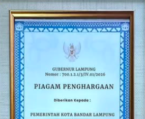 Inspektorat Kota Bandar Lampung Raih Penghargaan Provinsi, Tuntaskan 100 Persen Tindak Lanjut Pengawasan Pemerintahan Daerah